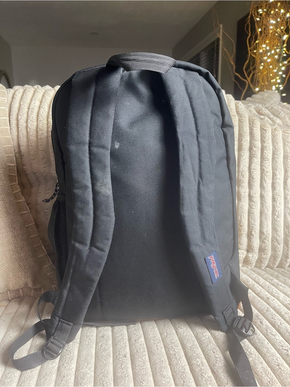 JanSport Right Pack Backpack Black Cordura Suede Leather Bottom 26L - Picture 4 of 9